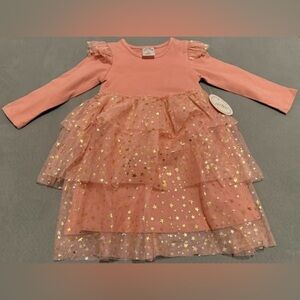 Pink and Gold Starry Kids Dress